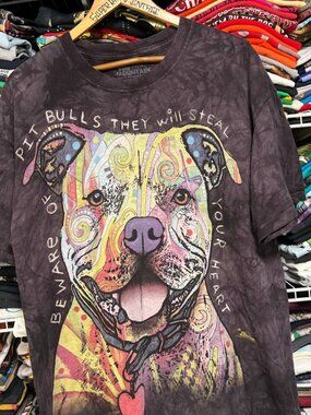 The Mountain Pitbulls They Will Steal Your Heart dark tie dye t shirt